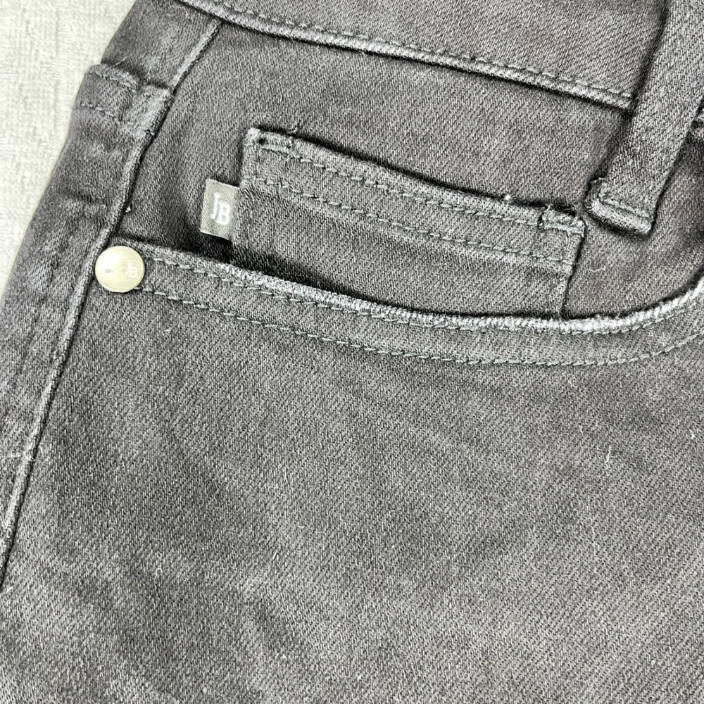 New Judy Blue Jeans Women 16W Black High Waist Crossover Fly Straight Leg‎